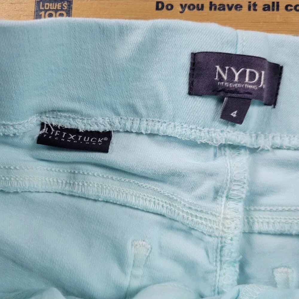 NYDJ Jeans Women's 4 Pull On Blue Turquoise Denim Legging Jeans Stretch - Picture 3 of 7